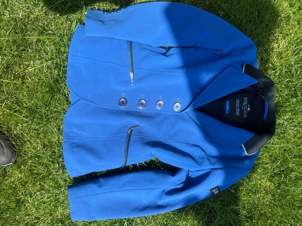 Equiline dressuurjasje junior koningsblauw, Ophalen, Dressuur, Bovenkleding