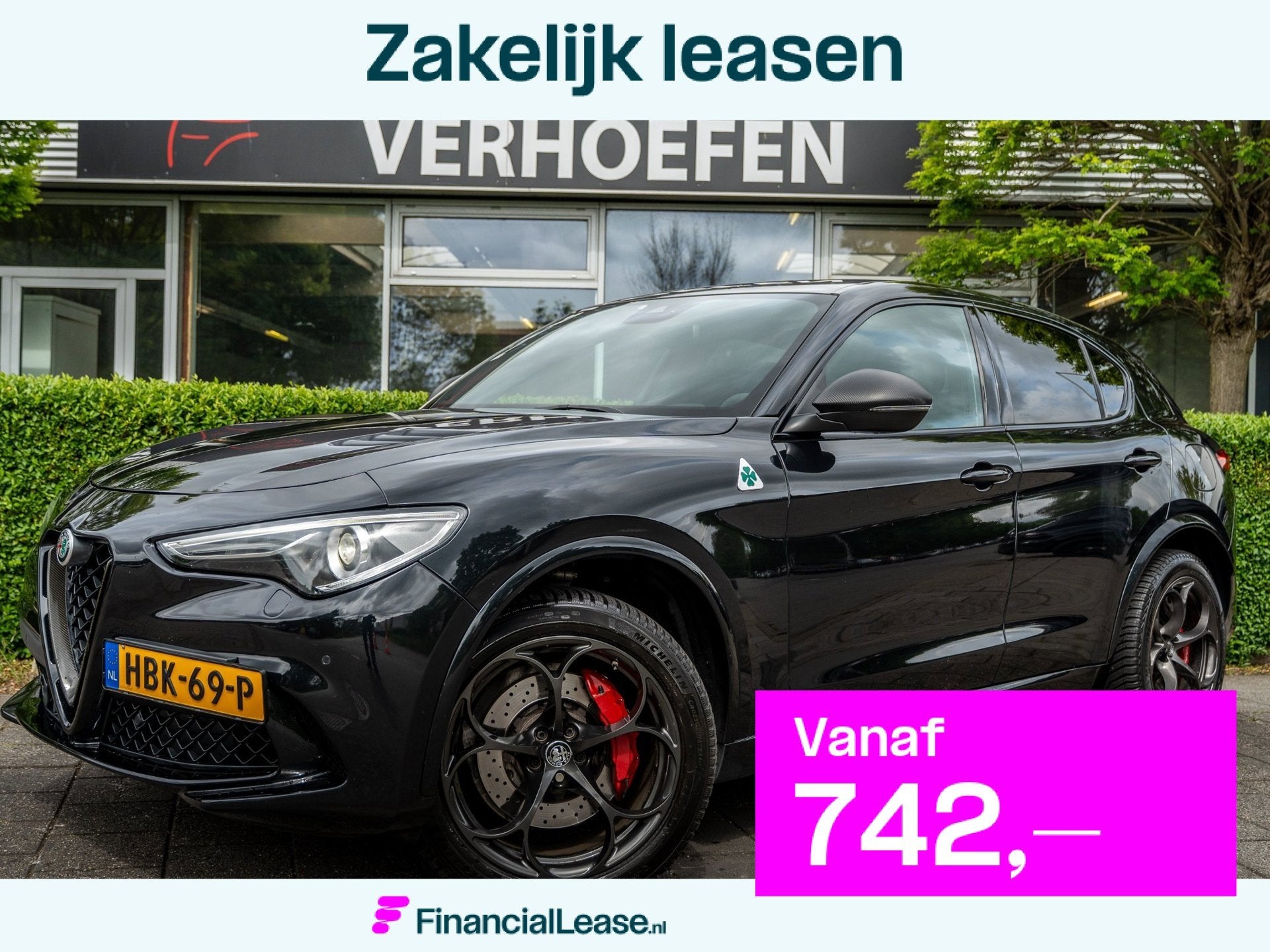 Alfa Romeo Stelvio 2.9 V6 AWD Quadrifoglio - APPLE CARPLAY -, Automaat, Gebruikt, 510 pk, Zwart