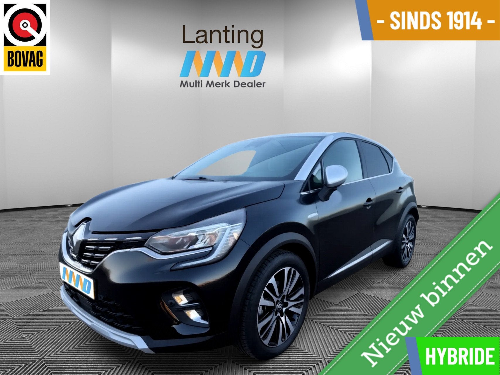 Renault Captur 1.6 E-Tech Hybrid 145 Initiale Paris Automaat, Gebruikt, Zwart, Hybride Elektrisch/Benzine, Te koop