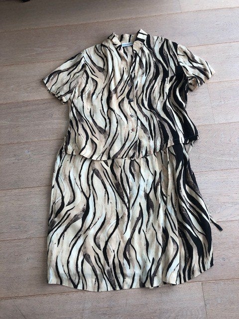 Gevoerde rok met zebraprint, Kleding | Dames, Maat 38/40 (M), Geel, Ophalen of Verzenden, Knielengte