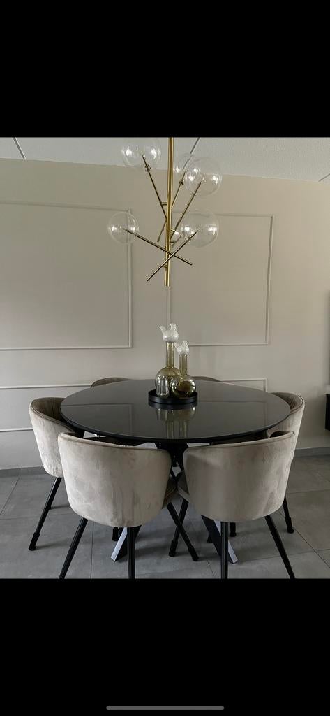 Ronde eettafel Maison Manon met plexiglas plaat (130cm), Rond, Ophalen of Verzenden, Zo goed als nieuw, Vijf personen of meer