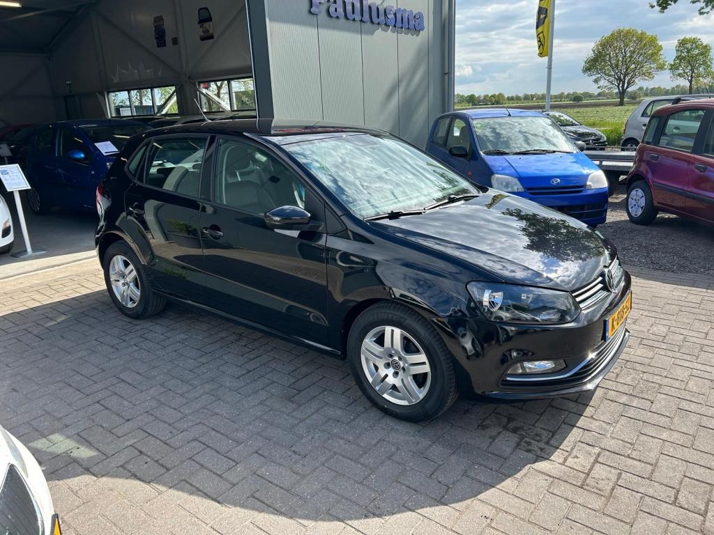 Volkswagen Polo 1.0 Blue motion technology Airco|Bluetooth, Auto's, Start-stop-systeem, 60 pk, Zwart, Bedrijf