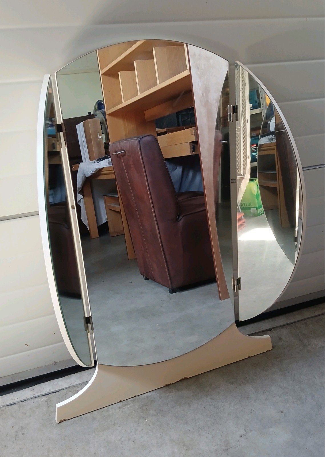 Vintage Drieluik Spiegel, Huis en Inrichting, Woonaccessoires | Spiegels, Ophalen, Gebruikt, 100 tot 150 cm, 75 tot 100 cm