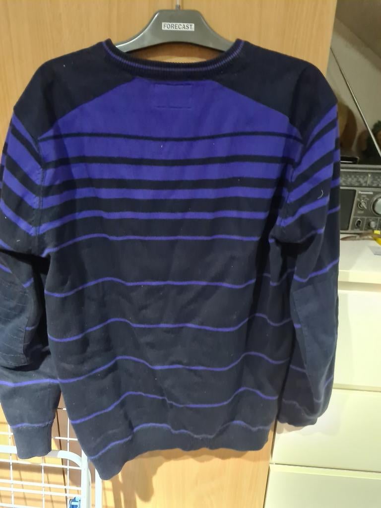 Heren trui met V-hals, blauw met strepen, Ophalen of Verzenden, Blauw