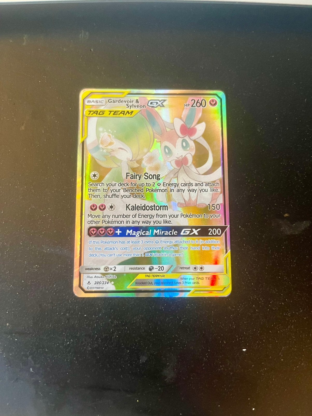 Gardevoir & Sylveon tag team, Ophalen of Verzenden, Gebruikt, Losse kaart, Foil
