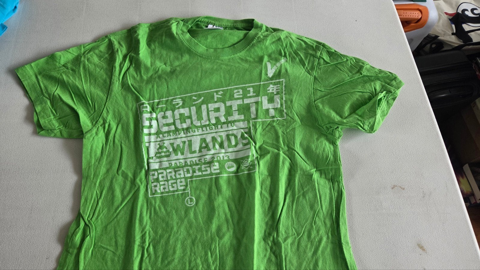 Groen T-shirt Maat M - Lowlands 2013 Security, Starworld, Gedragen, Groen, Verzenden