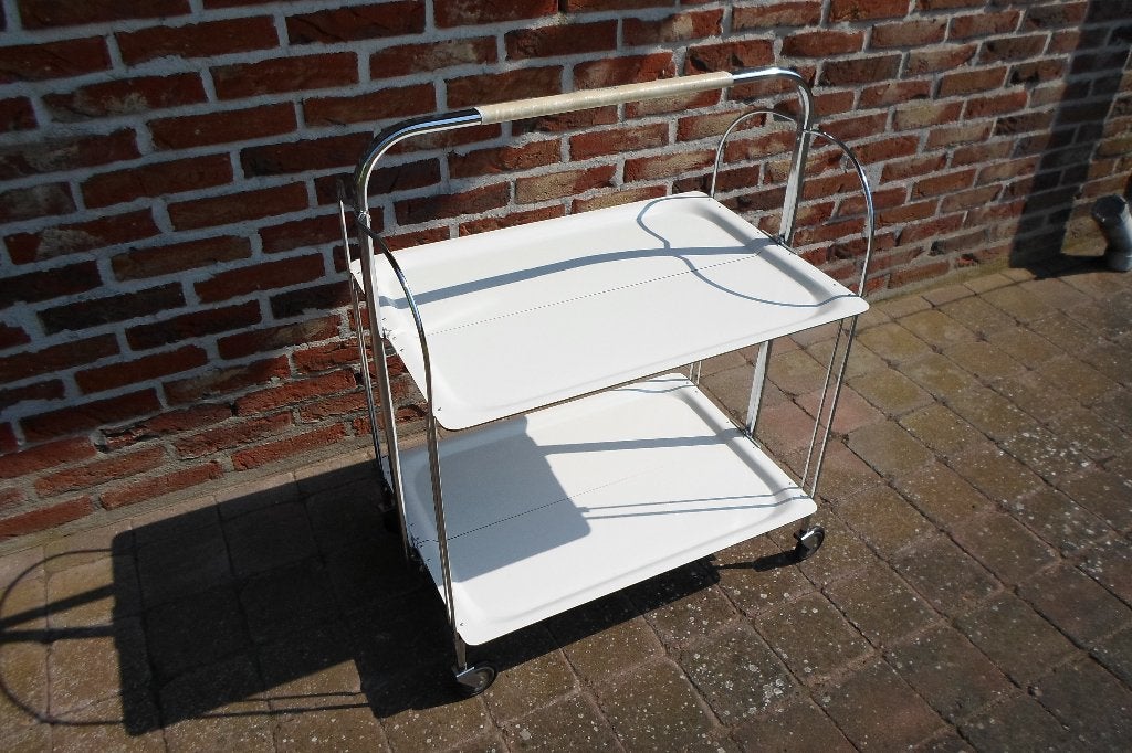 Vintage Raquer Trolly Wit Chroom, Ophalen of Verzenden, Huis en Inrichting