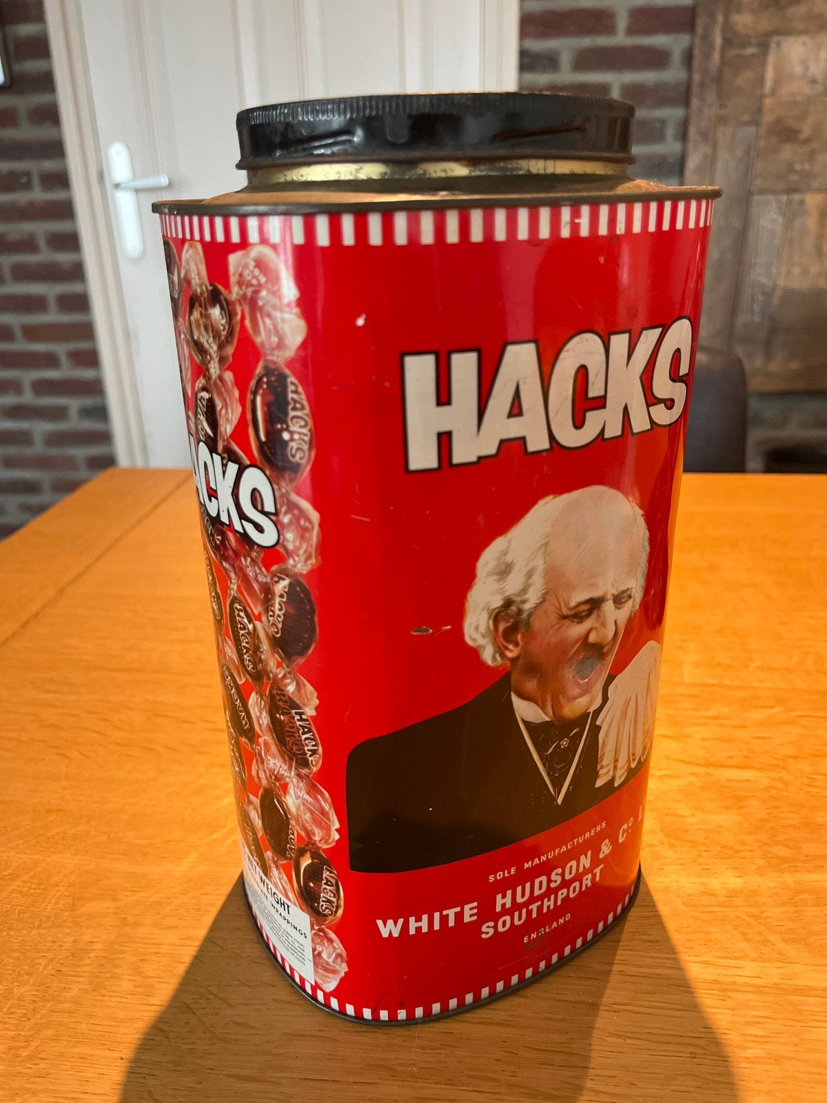 Vintage Hacks Snoepblik - Verzamelobject, Verzamelen, Blikken, Ophalen of Verzenden, Gebruikt, Overige, Overige merken