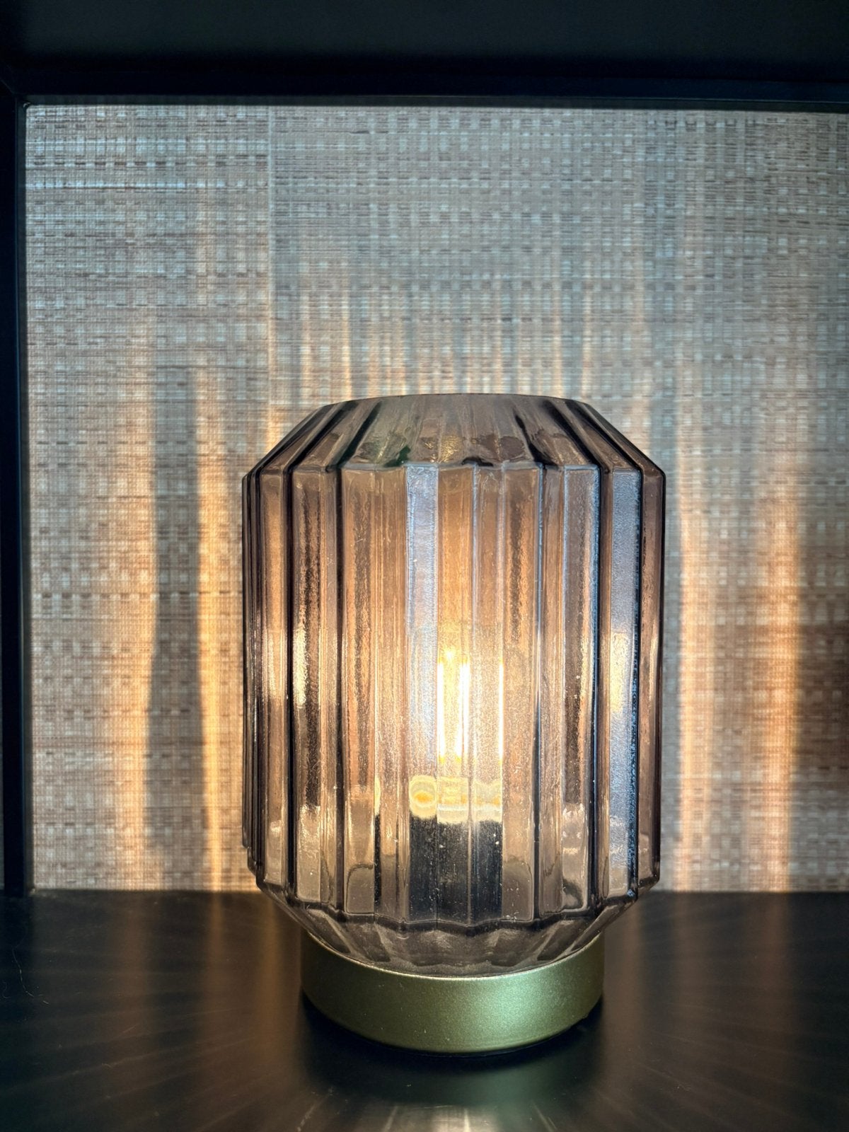 Naterij lamp tafellamp, Zwart, Ophalen of Verzenden, Gebruikt, Glas