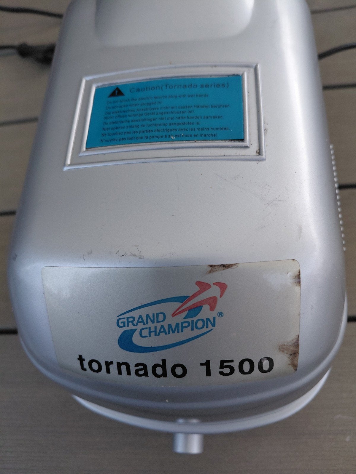 Grand Champion Tornado 1500 Luchtpomp - 1200 l/u, Ophalen of Verzenden, Gebruikt, Elektrisch, Overige typen
