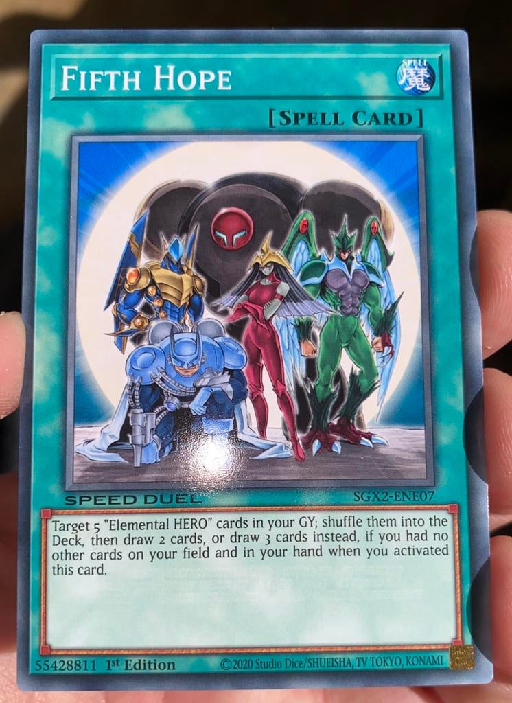 Yu-Gi-Oh! Fifth Hope SGX2 1st Edition !, Ophalen of Verzenden, Zo goed als nieuw, Losse kaart