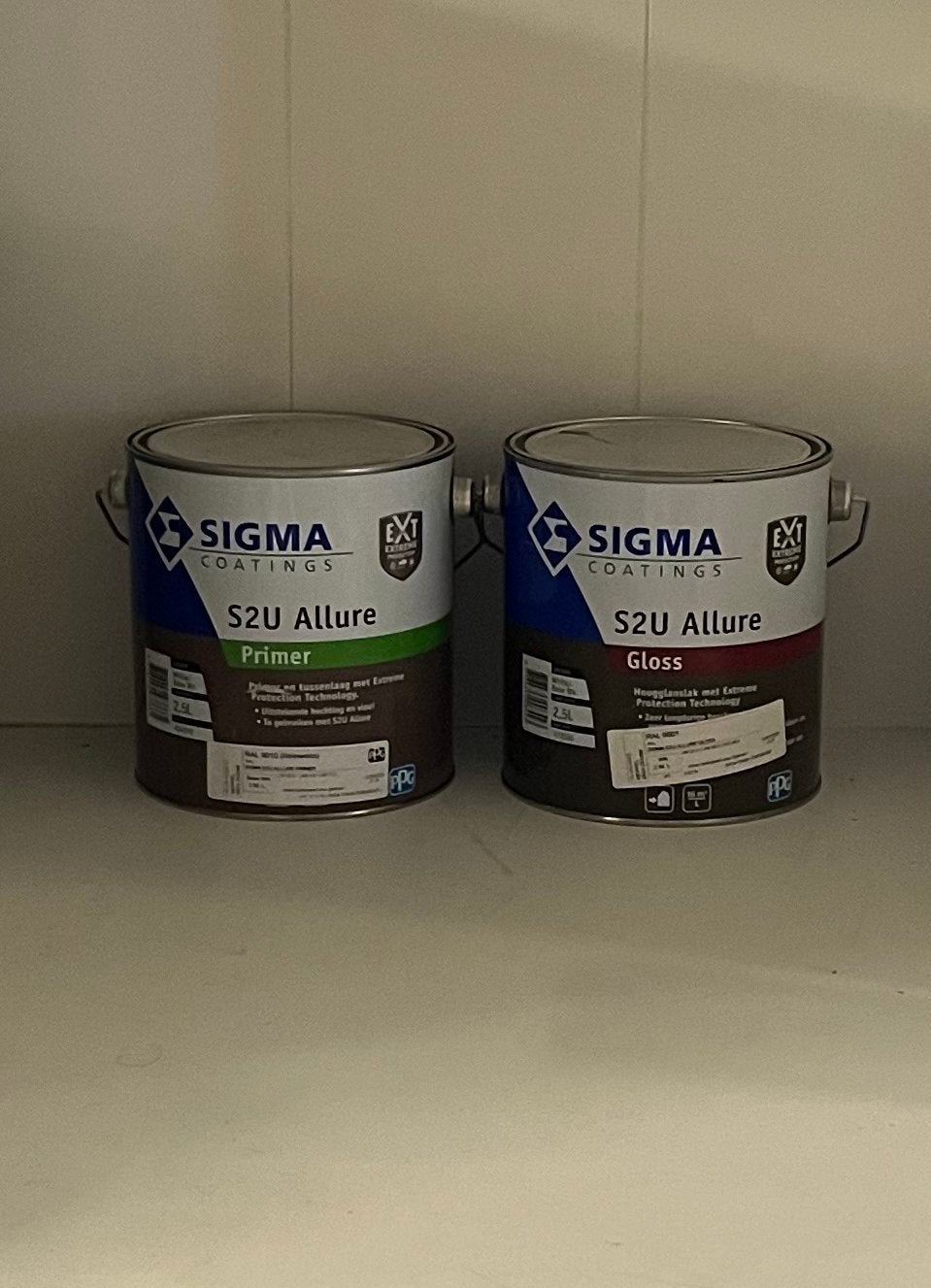 Sigma S2U Allure Primer en Hoogglanslak 2,5L RAL 9001 NIEUW!, Ophalen, Overige kleuren, 5 tot 10 liter, Nieuw