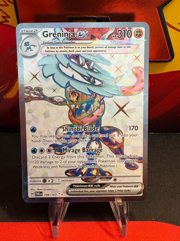 Greninja ex Tera Pokémon kaart 198/167, Hobby en Vrije tijd, Verzamelkaartspellen | Pokémon, Ophalen of Verzenden, Zo goed als nieuw