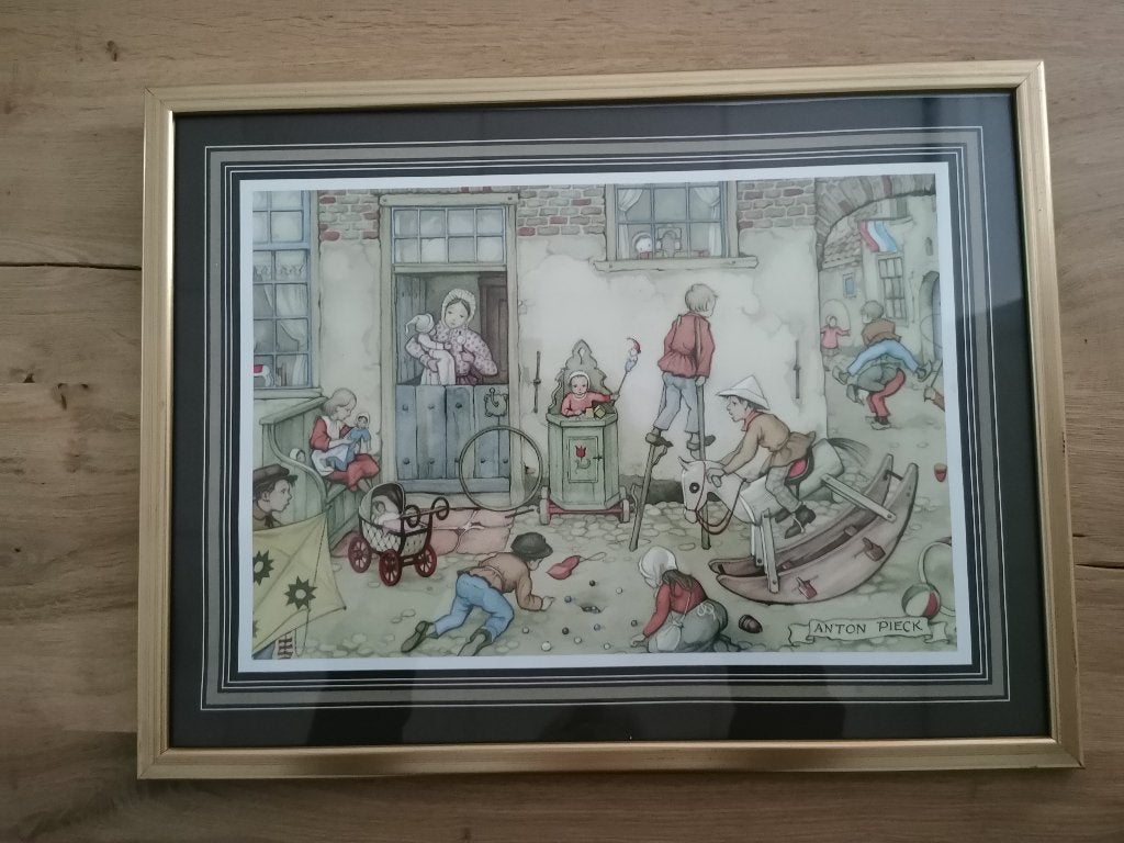 Anton Pieck in wissellijst, Huis en Inrichting, Ophalen of Verzenden, Zo goed als nieuw