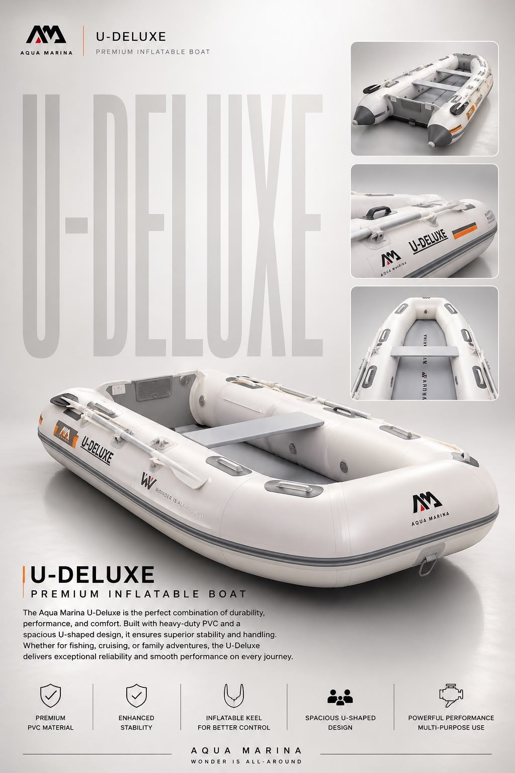 Aqua Marina Deluxe Sports boot 2.98m Air Deck, Ophalen of Verzenden, Zo goed als nieuw, Motorboot