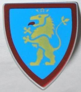 Lego Castle Schild 1x Lion Knights / Crusaders Driehoekig, Lego, Ophalen of Verzenden, Zo goed als nieuw, Losse stenen