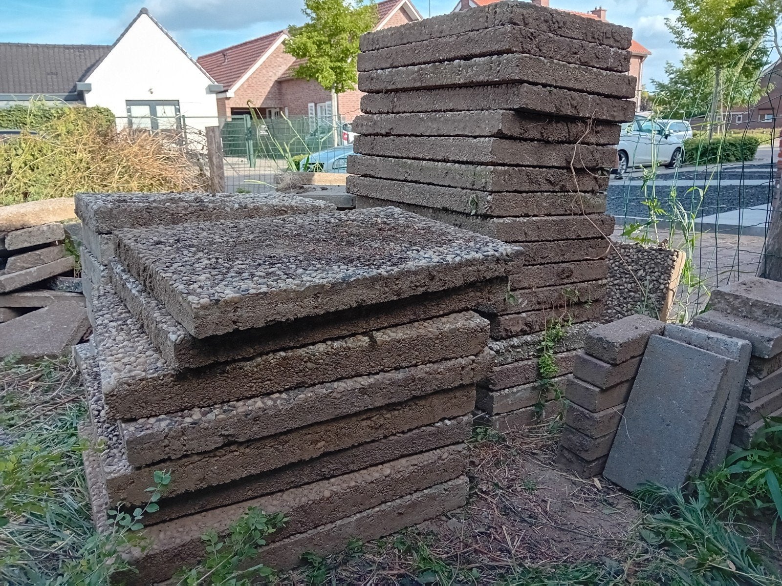 Grindtegels 40x60, Tuin en Terras, Tegels en Klinkers, Ophalen, Gebruikt, Beton, Terrastegels