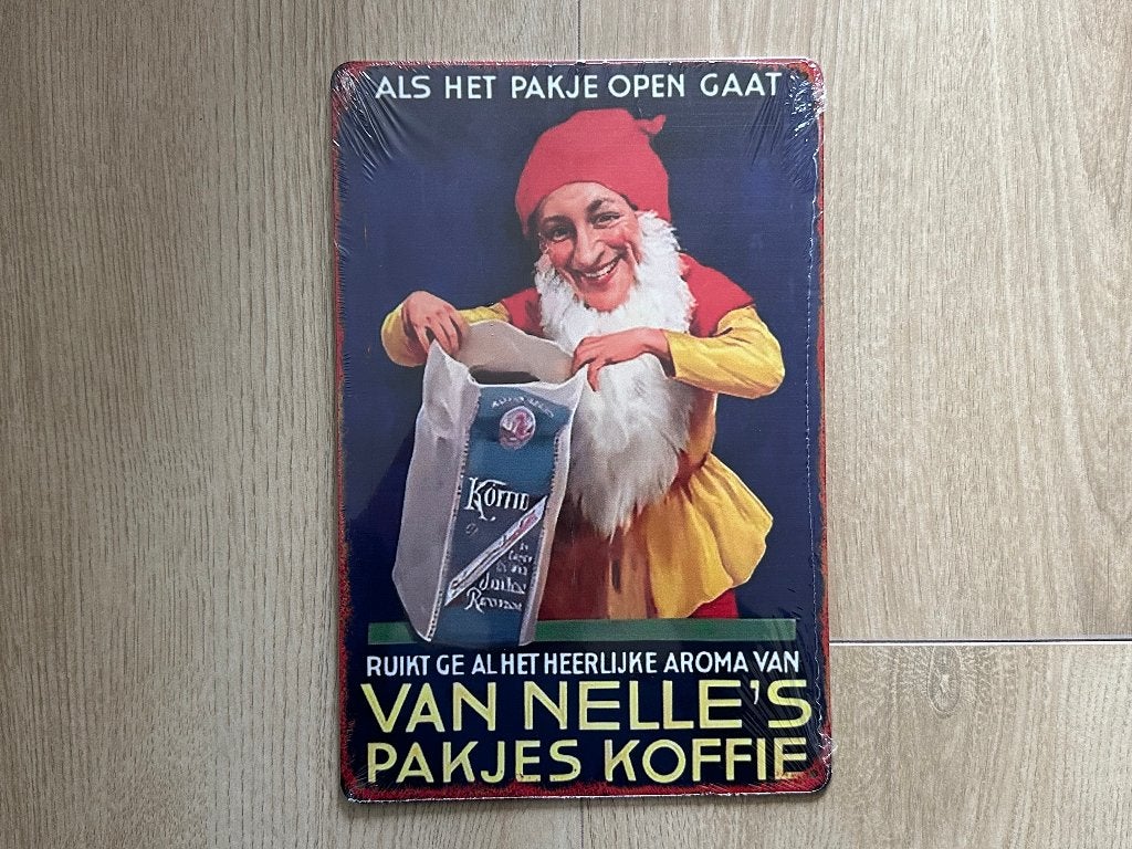 Reclamebord Van Nelle Pakjes Koffie 20x30, Ophalen of Verzenden, Zo goed als nieuw, Reclamebord