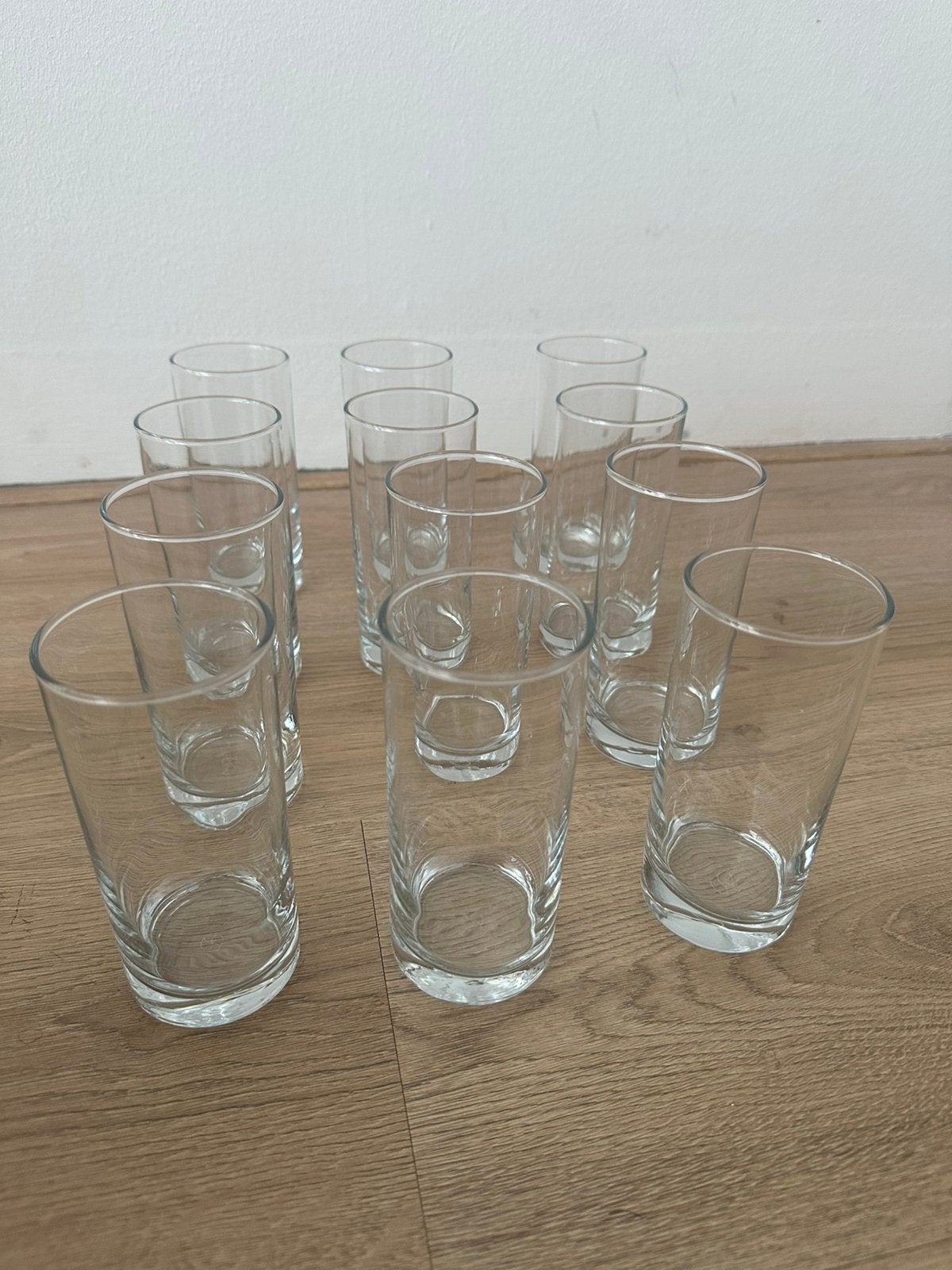 12 lange glazen, Verzamelen, Glas en Borrelglaasjes, Ophalen, Zo goed als nieuw, Waterglas