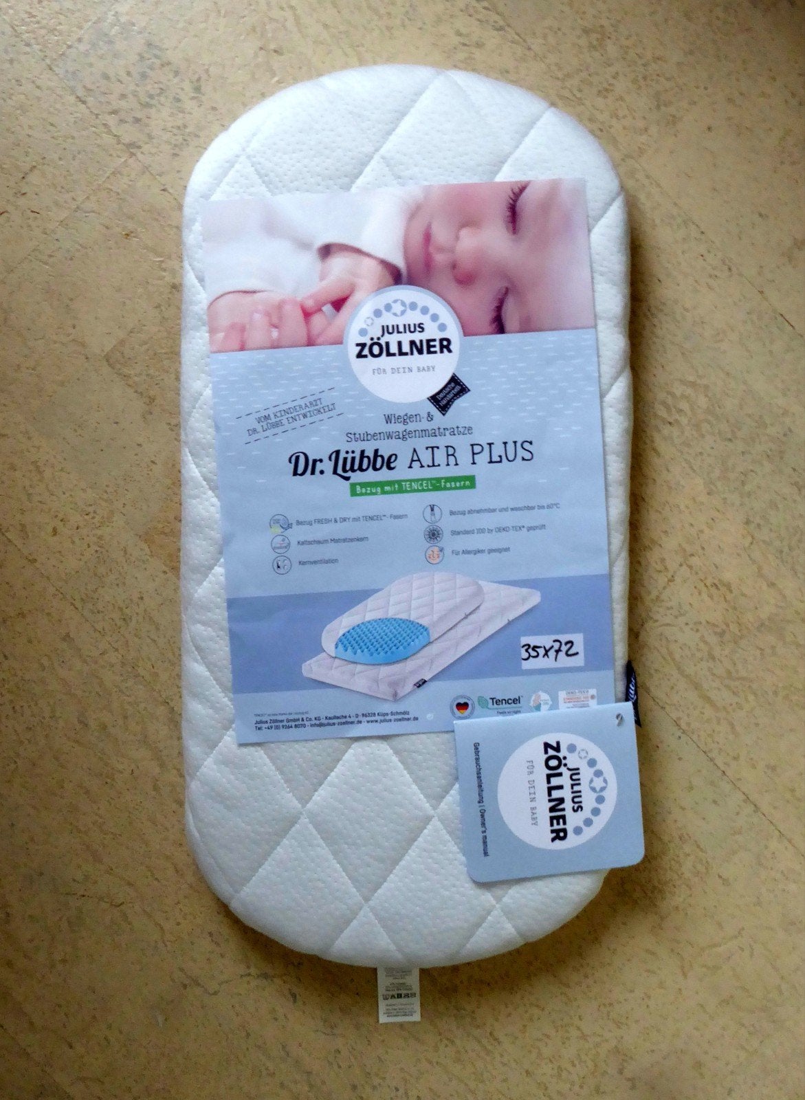 Babymatrasje 35x72 cm, Kinderen en Baby's, Ophalen of Verzenden, Nieuw