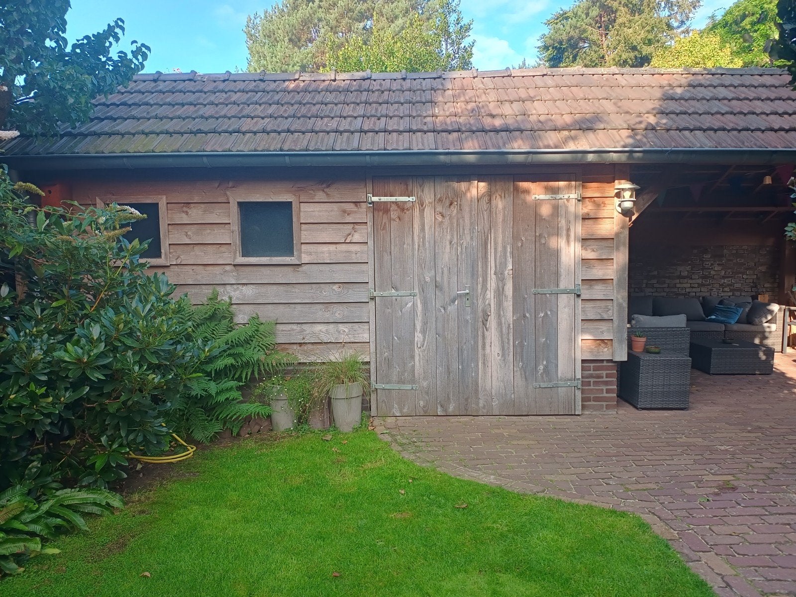 Tuinhuis met overkapping 9x4 meter, Tuin en Terras, Ophalen, Overige typen