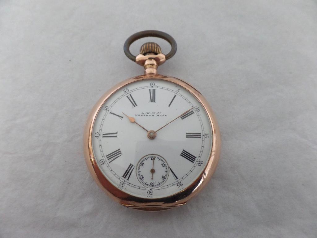 14k gouden zakhorloge Waltham model Hillside 80 gr. van 1862, Verzenden, Goud
