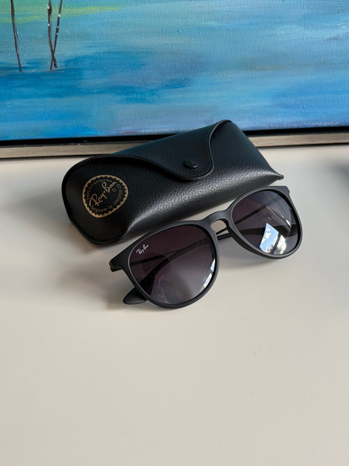 Rayban heren zonnebril, Zonnebril, Zwart, Ophalen of Verzenden, Zo goed als nieuw