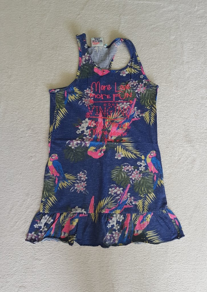 Geweldig blauw VINGINO zomer jurkje Pascha maat 10/140., Zo goed als nieuw, Vingino, Jurk of Rok, Verzenden