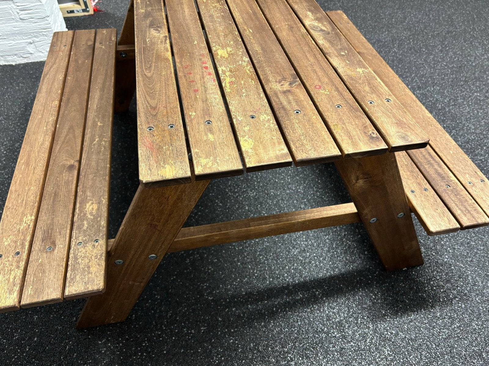 Houten picknicktafel voor kinderen - Gebruikt, Kinderpicknicktafel, Gebruikt, Ophalen of Verzenden, Rechthoekig