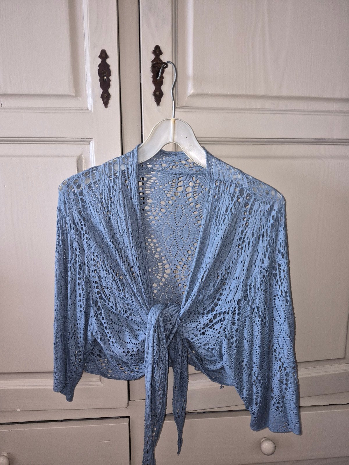Blauwe bolero mt 38/40, Maat 38/40 (M), Blauw, Ophalen of Verzenden, Korte mouw