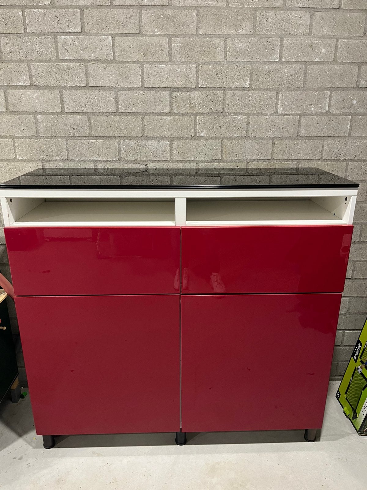 Wandmeubel / TV meubel met glasplaten IKEA, Ophalen, Gebruikt, Glas, 100 tot 150 cm