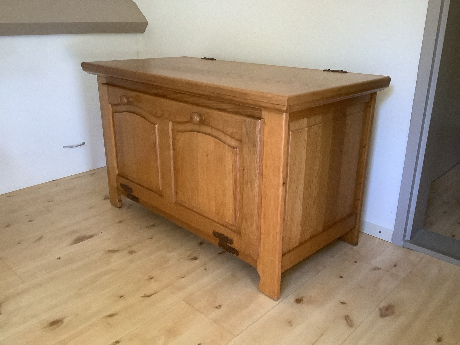 Massief houten kistbank/opbergkist, Antiek en Kunst, Ophalen