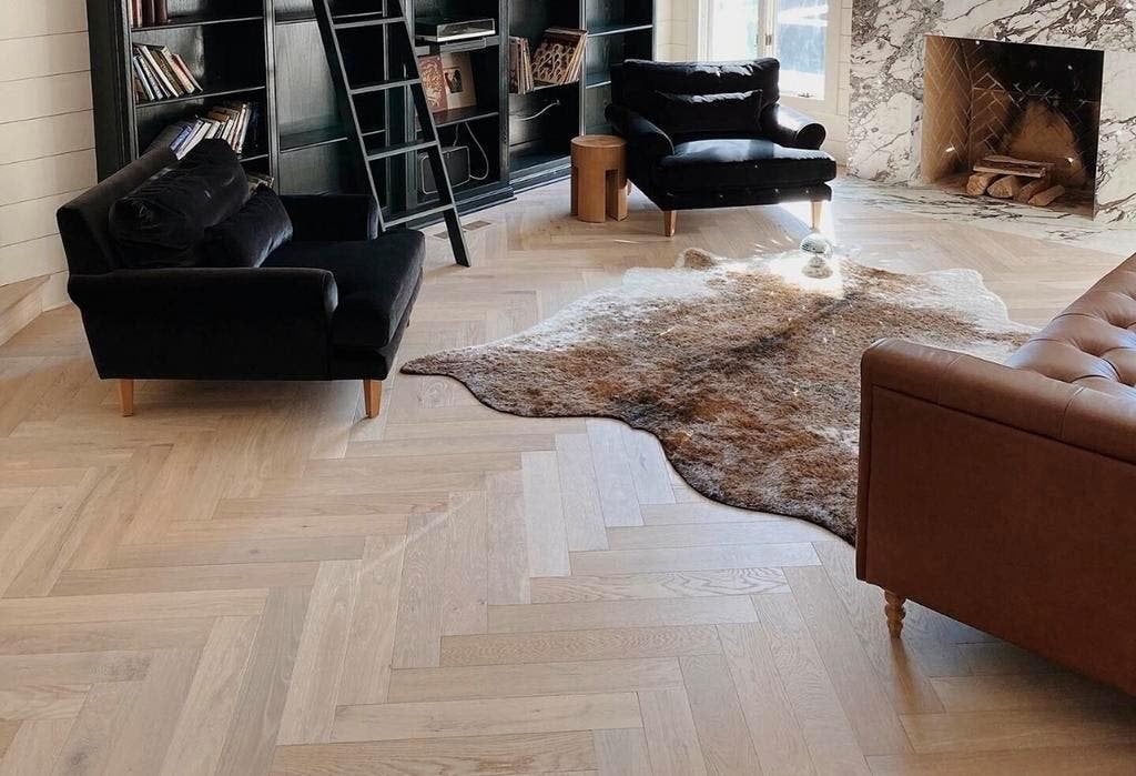 WEEKAANBIEDING! OP=OP!! EIKEN VISGRAAT PARKET, Huis en Inrichting, Stoffering | Vloerbedekking, Nieuw, Parket, Wit, Ophalen of Verzenden