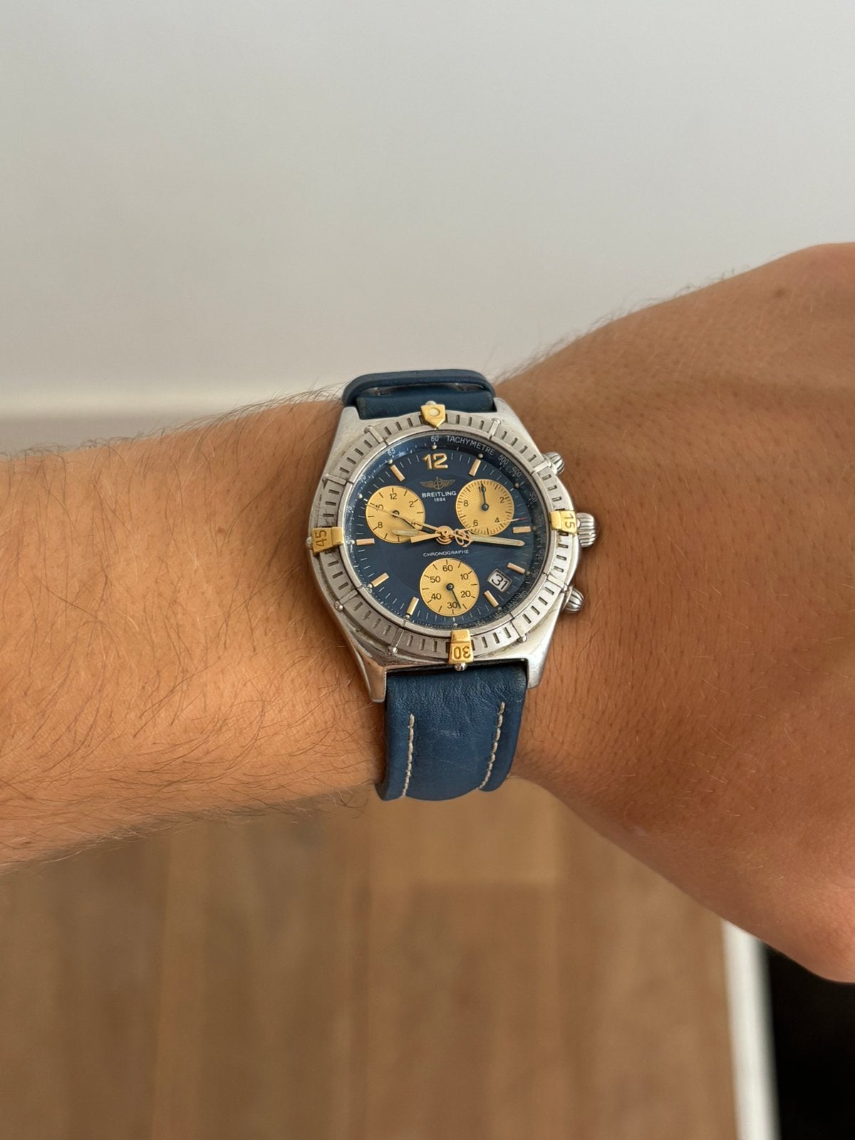 Breitling B53011 Volledig Origineel, Leer, Staal, Polshorloge, Ophalen of Verzenden