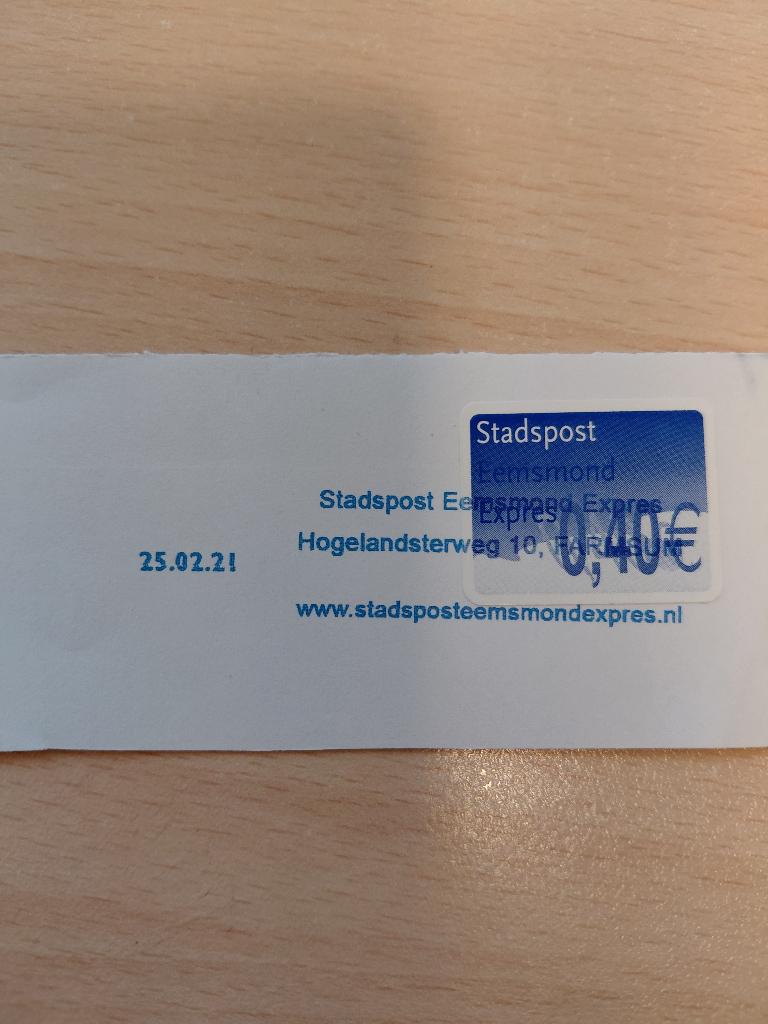 Stadspost Eemsmond Expres 40c, Verzenden, Gestempeld