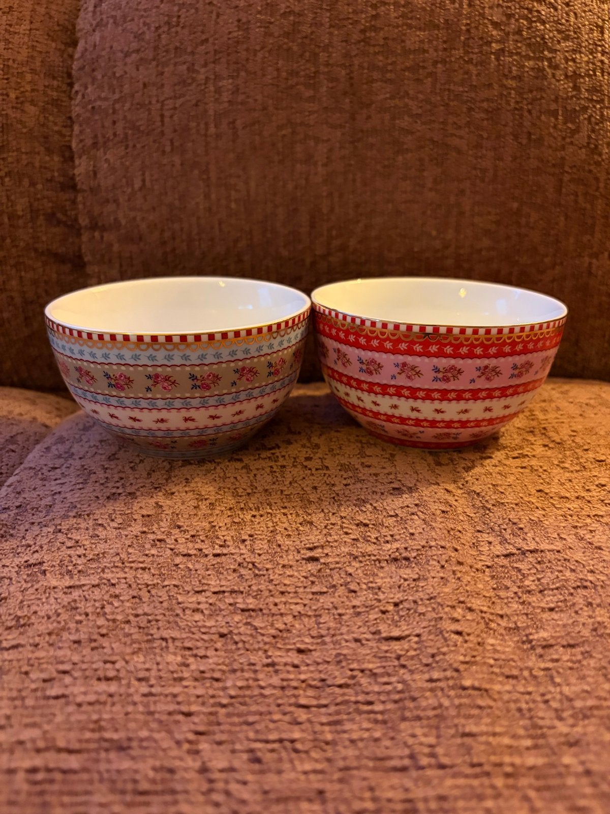 2x Pip Studio Floral roze/grijze kommetje - ø 9,5 cm, Pip Studio, Ophalen of Verzenden, Zo goed als nieuw, Kom(men)