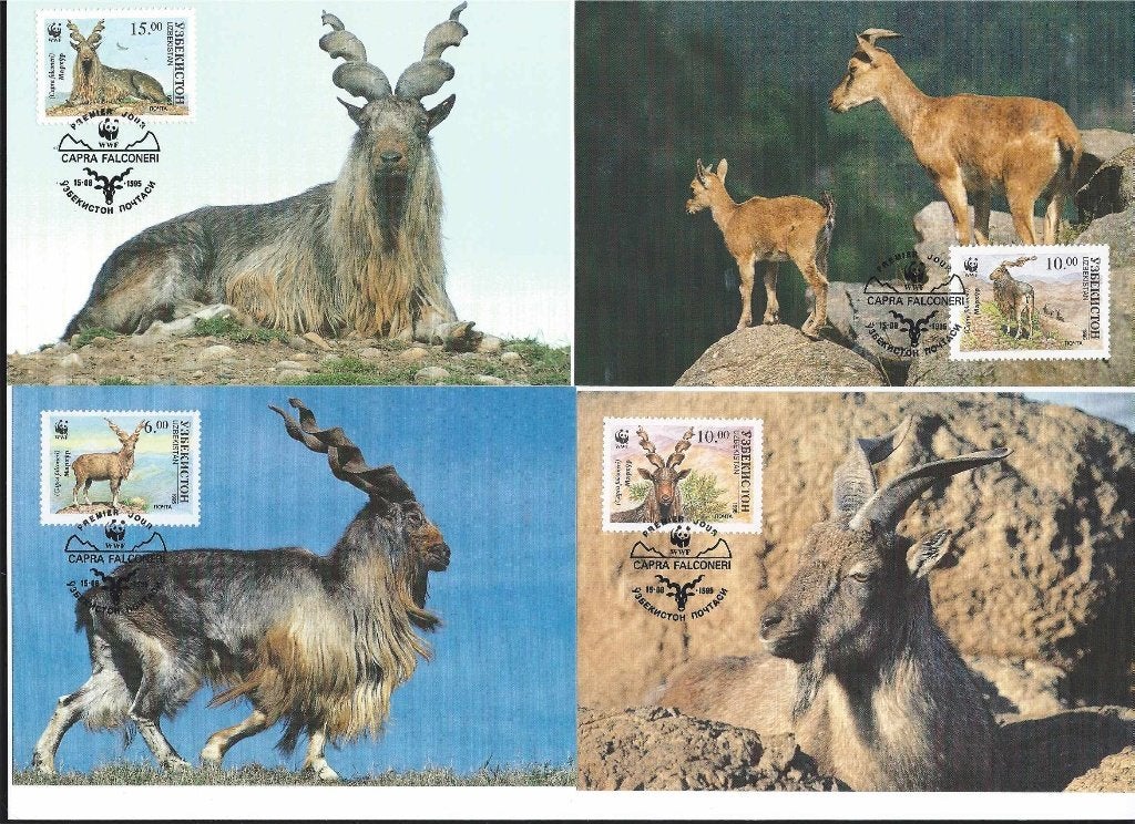 100 maxikaarten wwf wnf 25 euro allemaal bedreigde diersoort, Postzegels en Munten, Postzegels | Volle albums en Verzamelingen
