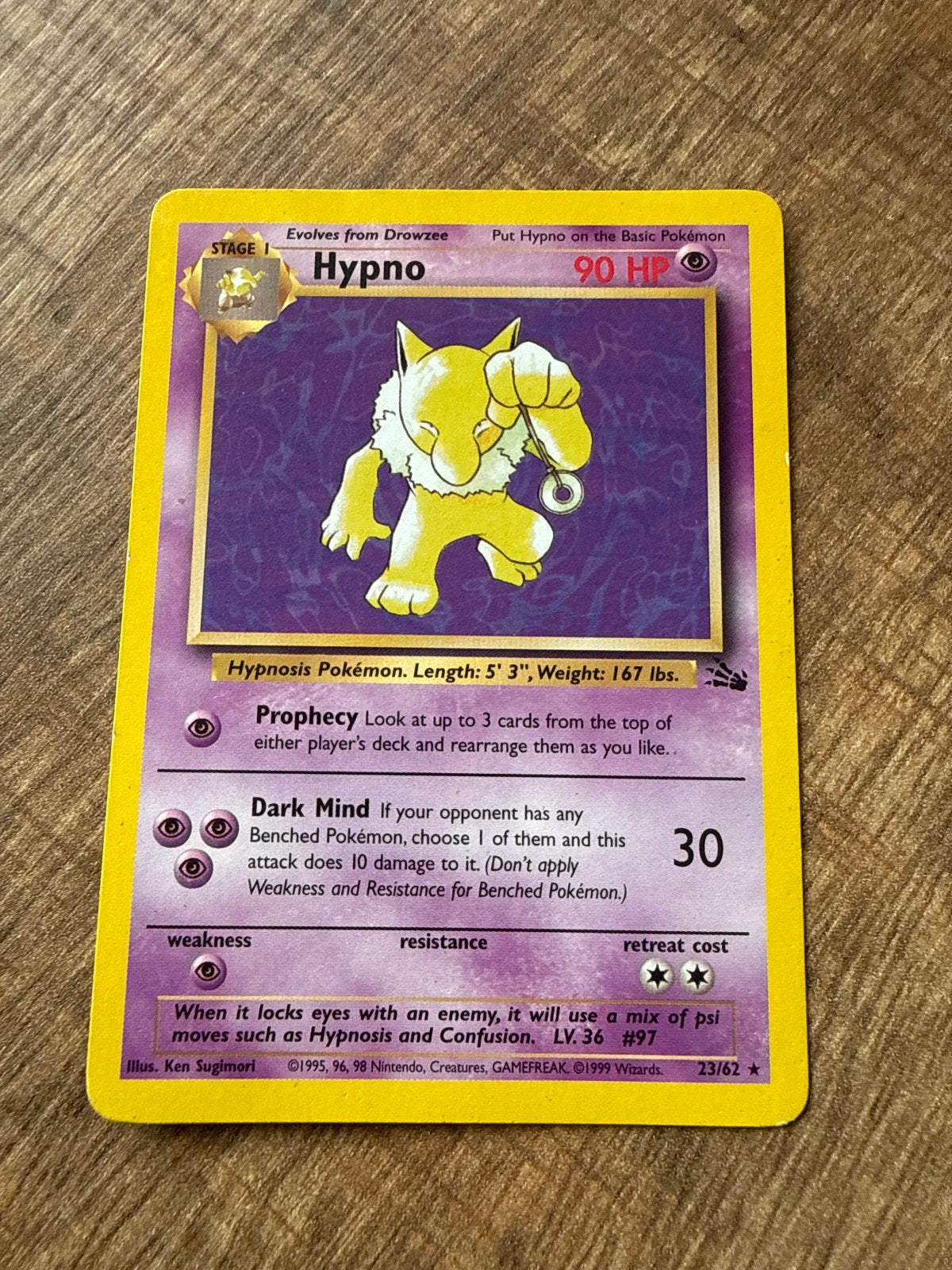 Pokémon kaarten: Hypno, Hitmonlee, Dark Gloom (3 stuks), Ophalen, Gebruikt, Meerdere kaarten