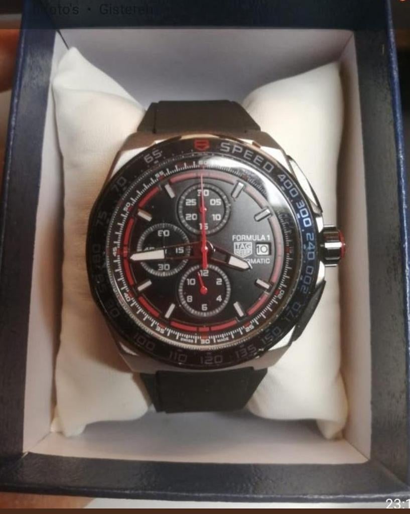 TAG Heuer Formula 1 Chronograph 44mm - Sportief & Stijlvol, Staal, Polshorloge, Kunststof, Ophalen of Verzenden