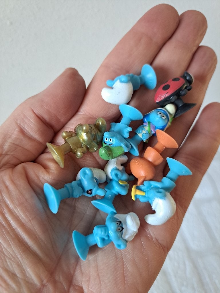 10 Smurfen Figuren van Rubber - Vintage Collectie, Verzamelen, Ophalen of Verzenden, Zo goed als nieuw, Verschillende Smurfen
