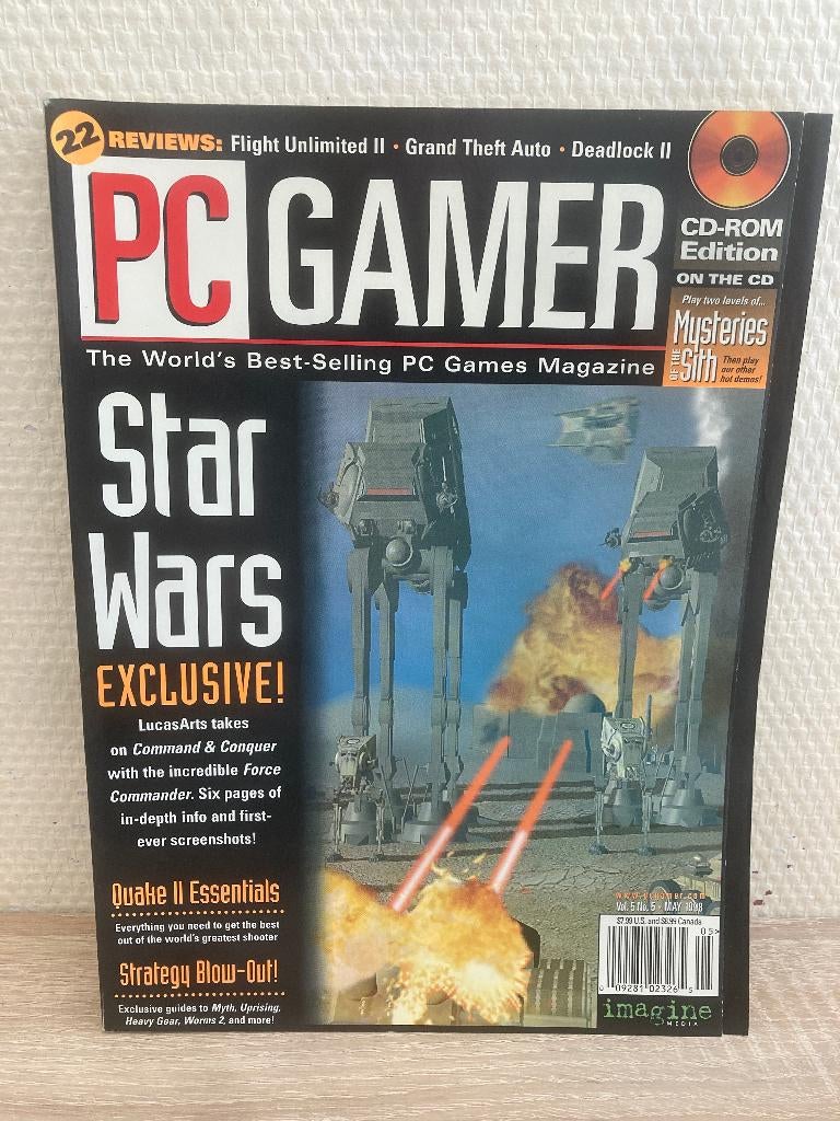 PC Gamer magazine Star Wars exclusive! US May 1998, Ophalen of Verzenden, Zo goed als nieuw, Boek of Poster