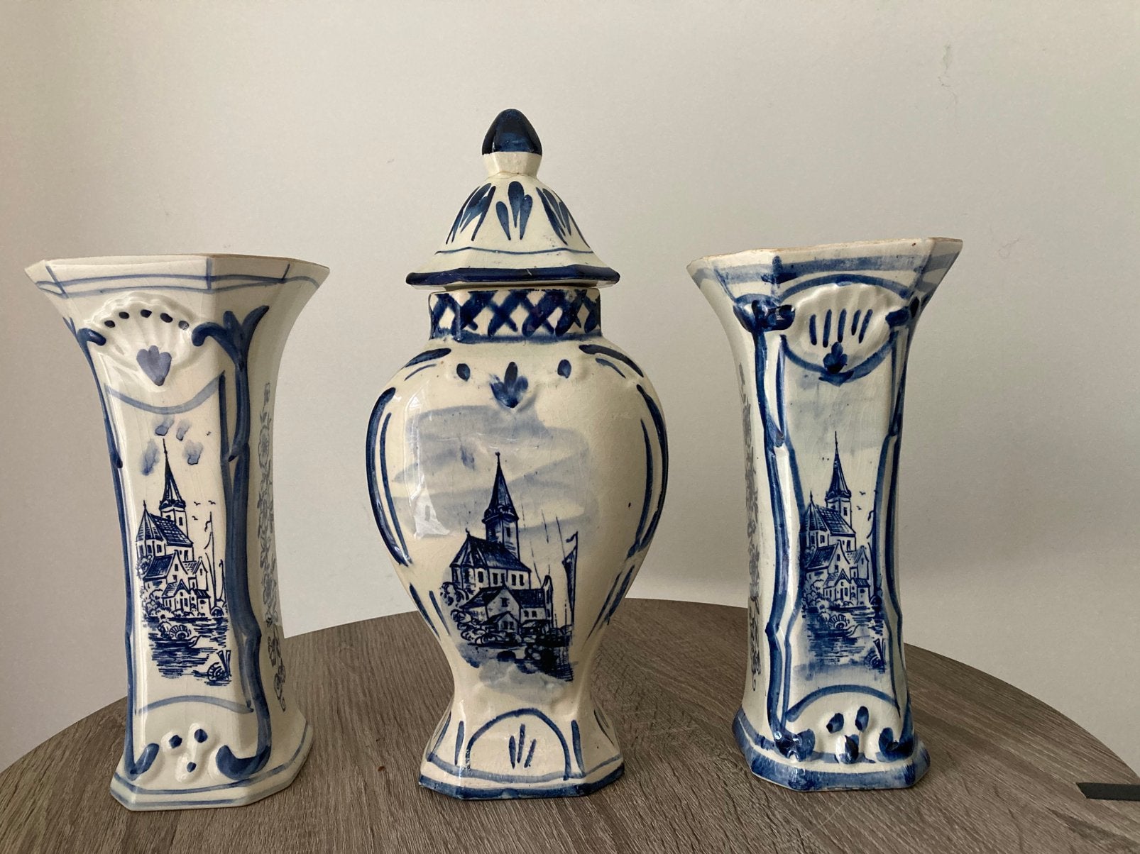 Kaststel Delft blauw, vazen, Antiek en Kunst, Ophalen of Verzenden