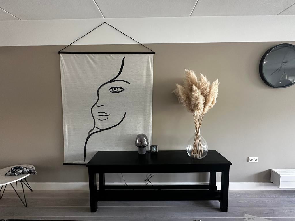 Zwarte sidetable, Ophalen, Zo goed als nieuw, 150 tot 200 cm, 25 tot 50 cm