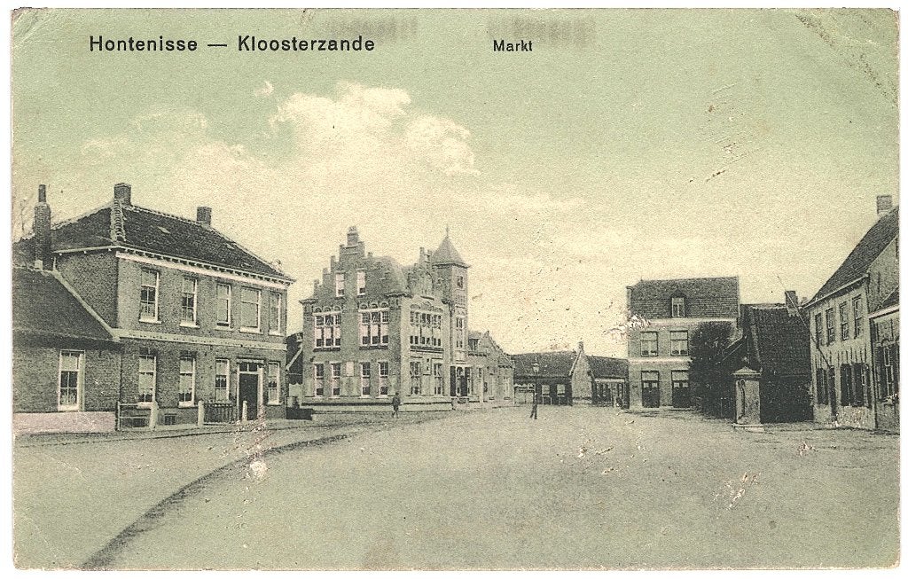 700301 Kloosterzande Hontenisse 1918 Zeeland Gelopen, Ophalen of Verzenden, Voor 1920, Gelopen, Zeeland