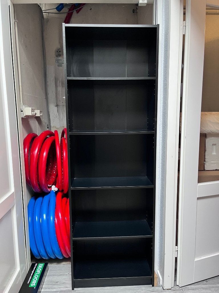 Ikea GERSBY Boekenkast, zwart, 60x180 cm, Ophalen, Met plank(en), 50 tot 100 cm, Zo goed als nieuw
