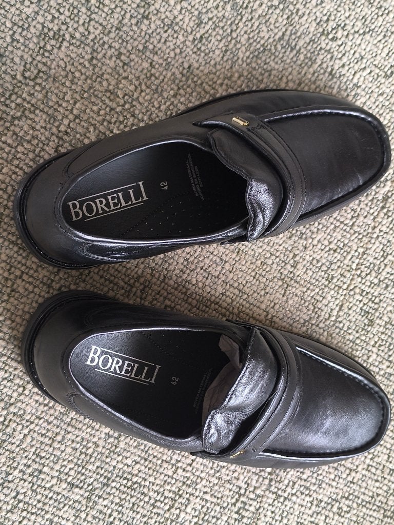 Mooie zwarte leren  Loafers instappers mt 42 Borelli nieuw, Loafers, Borelli, Verzenden, Zwart