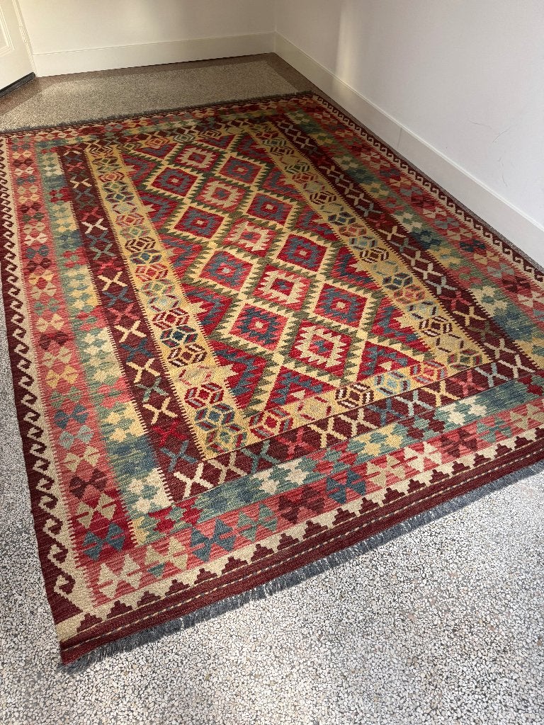 Handgeweven Kelim tapijt 270x180cm, Huis en Inrichting, Ophalen, Overige kleuren, 150 tot 200 cm, 200 cm of meer