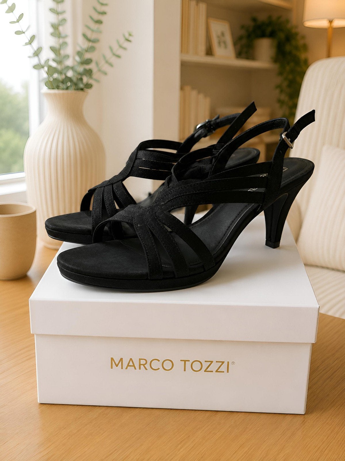 Marco Tozzi Zwarte Elegante Sandalen met Hak – Maat 39, Pumps, Zwart, Marco Tozzi, Nieuw