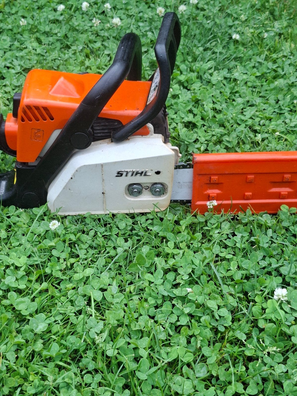 Stihl MS 180 Kettingzaag - Gebruikt, Goede Staat, Ophalen of Verzenden, 1200 watt of meer, Kettingzaag, 30 tot 70 mm