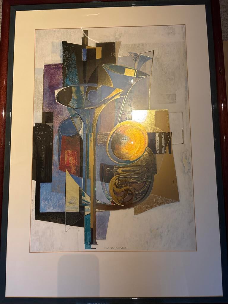 Abstracte Kunstprint 'Muziek' door Isa van der Zee, Ophalen